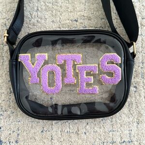 Clear crossbody stadium bag